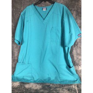 Cherokee Workwear Scrubs Originals Unisex V Neck Top Shirt Size 2 X Large Green